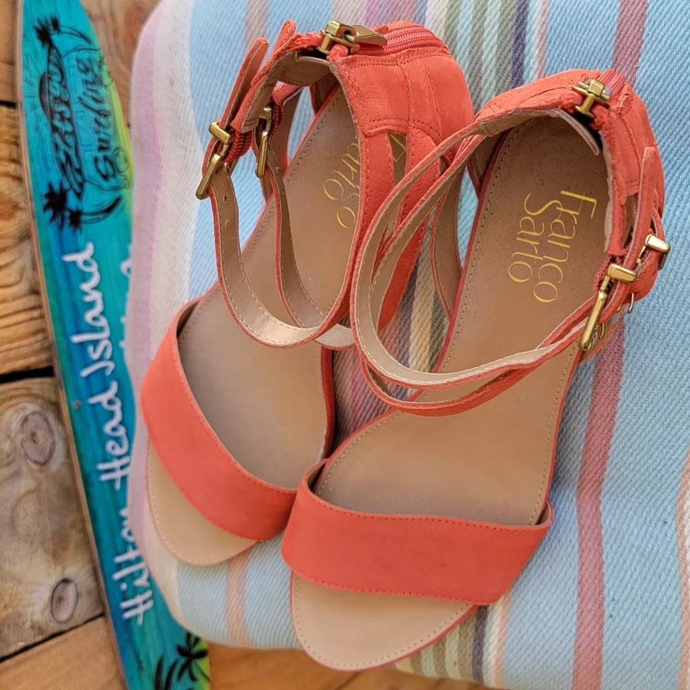 Franco Sarto Coral Wedge Sandals Size 7.5M - Picture 4 of 6